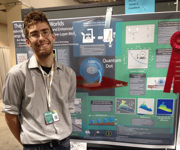 Aaron Goodman with poster, MRS Fall 2014.